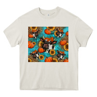 Cream autumn pumpkins holstein cow Heavy Core Tee - Jasminsmagicworld