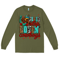 Army Green never stop lovin cowboys olivia Long Sleeve Tee - OliviaCreatesArt