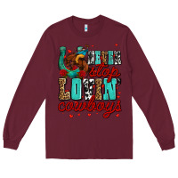 Burgundy never stop lovin cowboys olivia Long Sleeve Tee - OliviaCreatesArt
