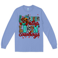 Colony Blue never stop lovin cowboys olivia Long Sleeve Tee - OliviaCreatesArt