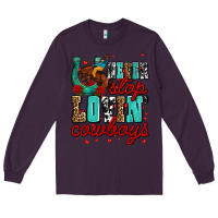 Plum never stop lovin cowboys olivia Long Sleeve Tee - OliviaCreatesArt