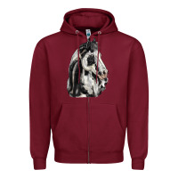 Burgundy paint horse Zipper Hoodie - LillyAllenDesigns