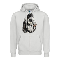 Dove Grey paint horse Zipper Hoodie - LillyAllenDesigns
