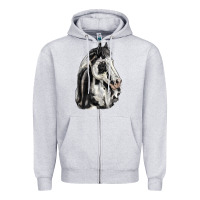 Heather Grey paint horse Zipper Hoodie - LillyAllenDesigns