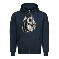 Navy paint horse Zipper Hoodie - LillyAllenDesigns