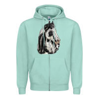 Seafoam paint horse Zipper Hoodie - LillyAllenDesigns