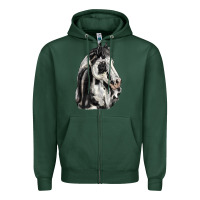 Sports Green paint horse Zipper Hoodie - LillyAllenDesigns