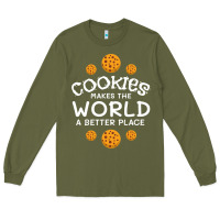 Army Green funny cookie lover baking cookies baker candy gift Long Sleeve Tee - trangStudio