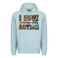 Blue Mist i love someone with autism Premium Hoodie - LillyAllenDesigns
