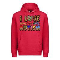 Cardinal i love someone with autism Premium Hoodie - LillyAllenDesigns