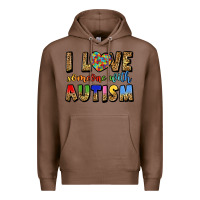 Chestnut i love someone with autism Premium Hoodie - LillyAllenDesigns
