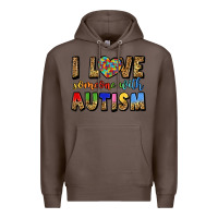 Coffee i love someone with autism Premium Hoodie - LillyAllenDesigns