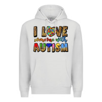 Dove Grey i love someone with autism Premium Hoodie - LillyAllenDesigns