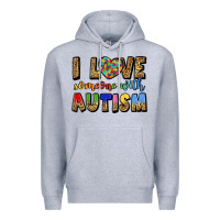 Heather Grey i love someone with autism Premium Hoodie - LillyAllenDesigns