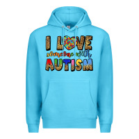 Ocean Blue i love someone with autism Premium Hoodie - LillyAllenDesigns