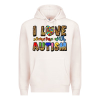 Pale Pink i love someone with autism Premium Hoodie - LillyAllenDesigns