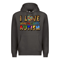 Smoke i love someone with autism Premium Hoodie - LillyAllenDesigns
