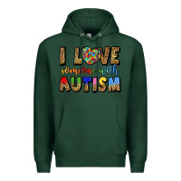 Sports Green i love someone with autism Premium Hoodie - LillyAllenDesigns