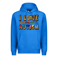 True Royal i love someone with autism Premium Hoodie - LillyAllenDesigns