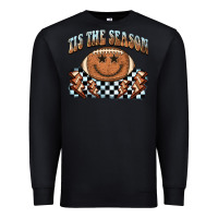 Black tis the season football smiley face Premium Sweatshirt - BarkalooDesign