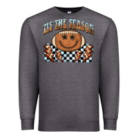 Charcoal Heather tis the season football smiley face Premium Sweatshirt - BarkalooDesign