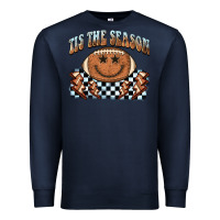 Navy tis the season football smiley face Premium Sweatshirt - BarkalooDesign