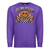 Purple tis the season football smiley face Premium Sweatshirt - BarkalooDesign