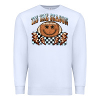 White tis the season football smiley face Premium Sweatshirt - BarkalooDesign