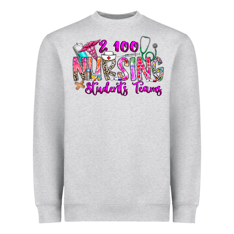 100 Nursing Students Teams Heavyweight Sweatshirt by CowhideDigitalArt | Teevron