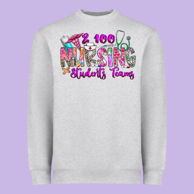 100 Nursing Students Teams Heavyweight Sweatshirt Designed By Cowhidedigitalart