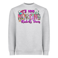 Heather Grey 100 Nursing Students Teams Heavyweight Sweatshirt - CowhideDigitalArt