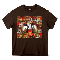 Chocolate Brown Christmas baby cow hot cocoa Heavy Core Tee - Jasminsmagicworld