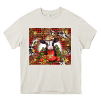 Cream Christmas baby cow hot cocoa Heavy Core Tee - Jasminsmagicworld