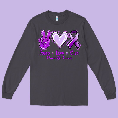 Pace Love Cure Pancreatic Cancer Long Sleeve Tee Designed By Jasminsmagicworld