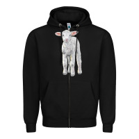 Black merino wool baby sheep Zipper Hoodie - LillyAllenDesigns