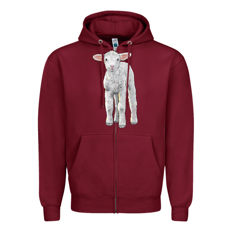 Merino Wool Baby Sheep Zipper Hoodie by LillyAllenDesigns | Teevron