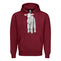 Burgundy merino wool baby sheep Zipper Hoodie - LillyAllenDesigns