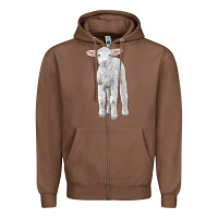 Chestnut merino wool baby sheep Zipper Hoodie - LillyAllenDesigns
