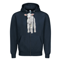 Navy merino wool baby sheep Zipper Hoodie - LillyAllenDesigns