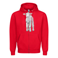 Red merino wool baby sheep Zipper Hoodie - LillyAllenDesigns