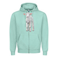 Seafoam merino wool baby sheep Zipper Hoodie - LillyAllenDesigns