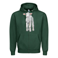 Sports Green merino wool baby sheep Zipper Hoodie - LillyAllenDesigns