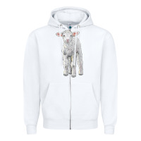 White merino wool baby sheep Zipper Hoodie - LillyAllenDesigns