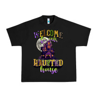 Black welcome to our haunted house Urban Heavy Tee - CowGirlArtShop