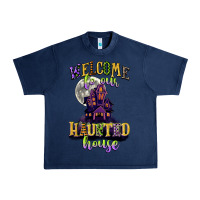 Navy welcome to our haunted house Urban Heavy Tee - CowGirlArtShop