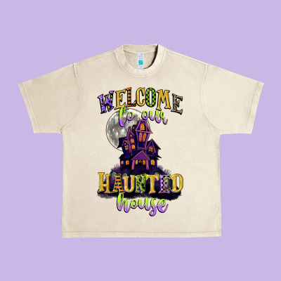 Welcome To Our Haunted House Urban Heavy Tee Designed By Cowgirlartshop