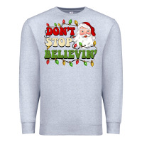 Heather Grey don't stop believin Premium Sweatshirt - BarkalooDesign