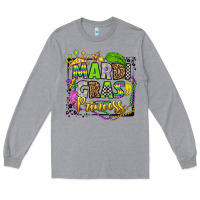 Heather Grey mardi gras princess Long Sleeve Tee - OliviaCreatesArt