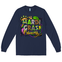 Navy mardi gras princess Long Sleeve Tee - OliviaCreatesArt