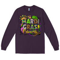 Plum mardi gras princess Long Sleeve Tee - OliviaCreatesArt